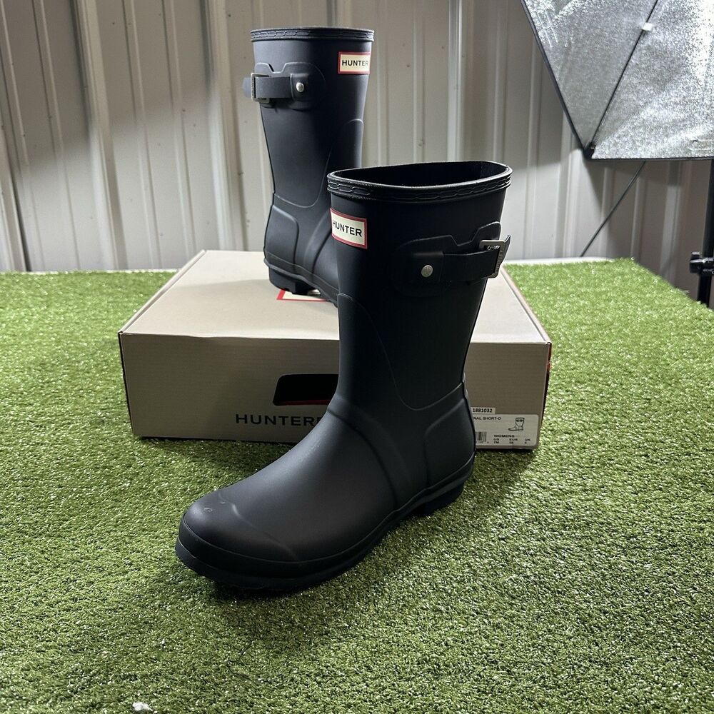 Hunter Original Short Women's Rain Boots Size 7 Black Waterproof New in Box